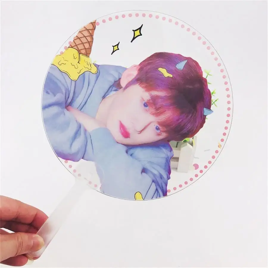 Kpop TXT HD фото ручной вентилятор Soobin Yeonjun прозрачный ПВХ ручной вентилятор Taehyun Hueningkai летний подарок