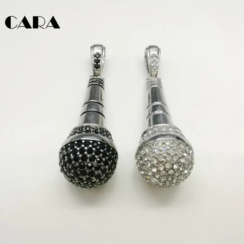 

2019 New Arrival Fashion Full CZ stones hip hop microphone pendant & necklace mens rapper top quality stylish necklace CARA0262