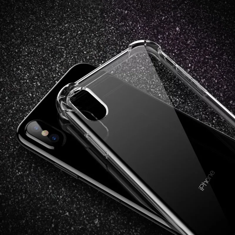 Противоударный чехол Kerzzil для iPhone X 6 6S Plus 8 7 прозрачный противоударный мягкий