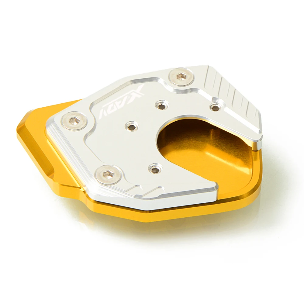 gold silver Подножки ЧПУ подножка сбоку расширение kick стенд увеличить пластина для honda x ADV X-ADV XADV 750 мотоцикл Accessoreis - Цвет: gold silver