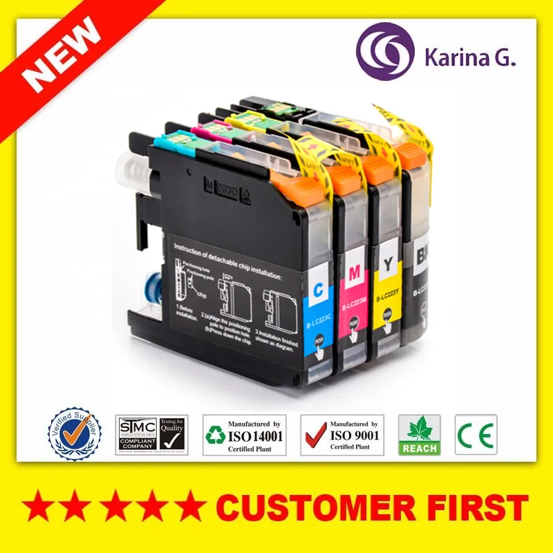 4X совместимые картриджи для принтера Brother LC223 (LC221) MFC J4420DW J4620DW J4625DW J5320DW J5620DW EU