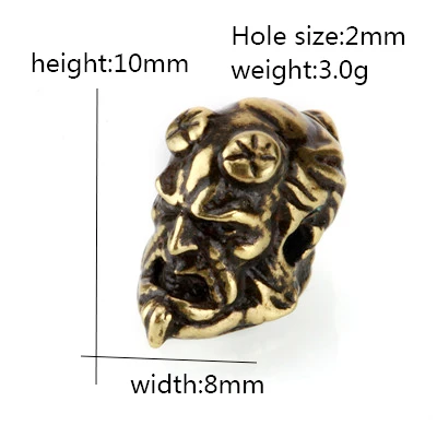 AC1818Antique gold Бусины с черепом, микро проложенный CZ бисер, прозрачный кубический цирконий, антикварные медные бусины для изготовления ювелирных изделий, сделай сам, браслет, ожерелье, Паракорд, бисер - Цвет: AC1818Antique gold