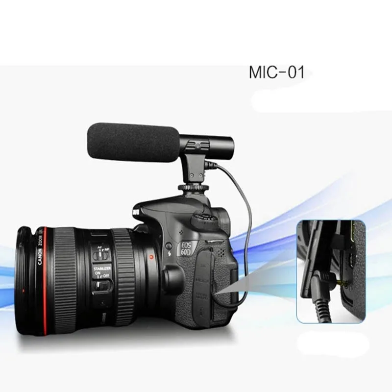 Foleto Mic01 микрофон камера Профессиональная студия/стерео 3 5 мм Запись видео для Canon