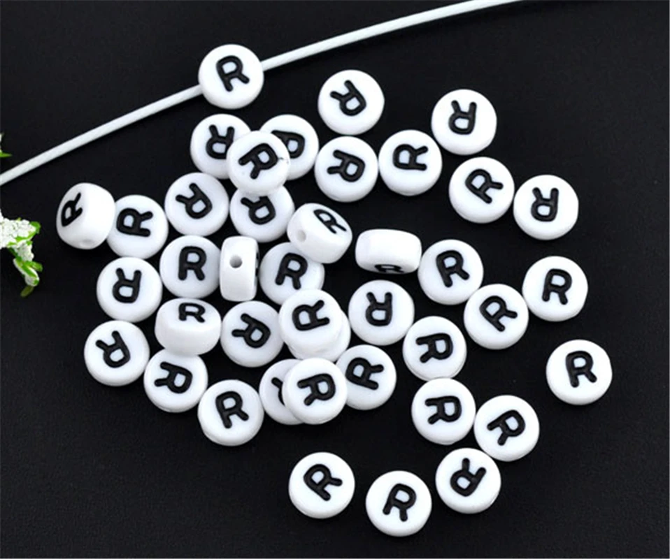 DoreenBeads 500 шт Акриловые алфавиты/буквы &quotR&quot плоские круглые бусины 7 мм (B08345) yiwu|bead
