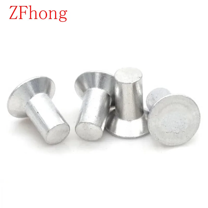 100 шт. алюминиевые заклепки с потайной головкой диаметр 5 мм M5 * 10/12/14/16|solid rivet|aluminium