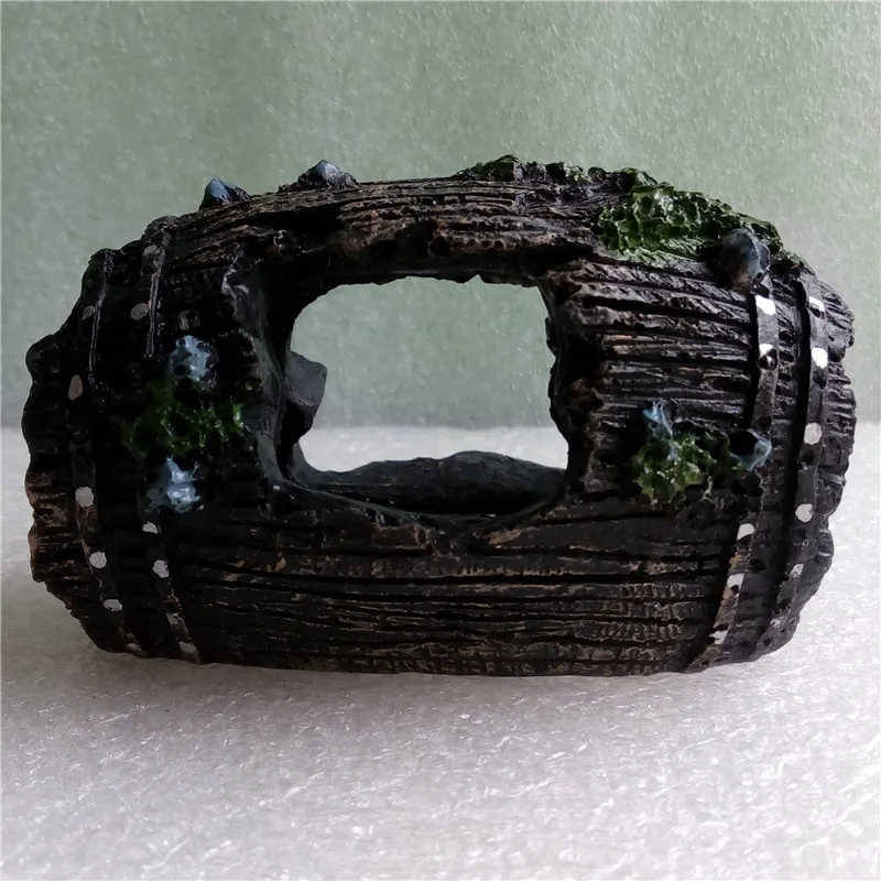 Искусственная бочка из смолы аквариумное украшение для аквариума укрытие рыб