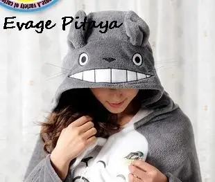 Free Shipping Totoro Lovely Plush Soft Cloak Cape Cat Cartoon Coral Fleece Air Blankets Birthday Valentine Gifts |