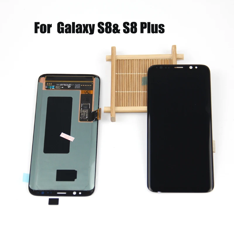 Черный сенсорный ЖК экран для Samsung S8 без рамки SAMSUNG Galaxy Plus G955 G950 G950F|Экраны