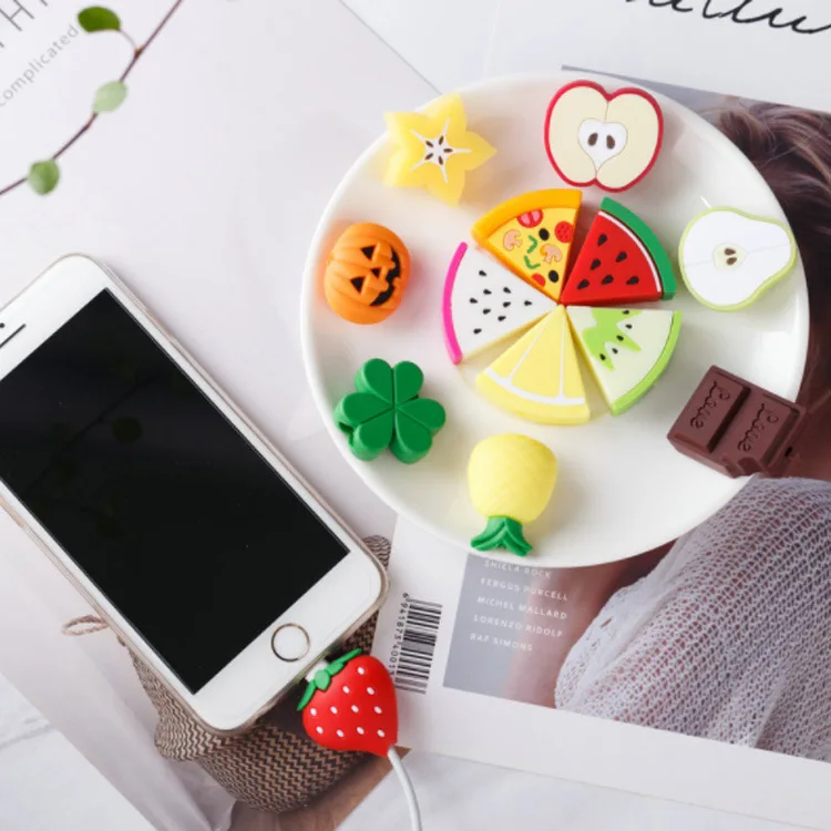 Кабель Bite милые фрукты кабель протектор для iphone USB кабель Органайзер Chompers зарядное устройство провода Держатель Pprotege кабель для игрушек забавные