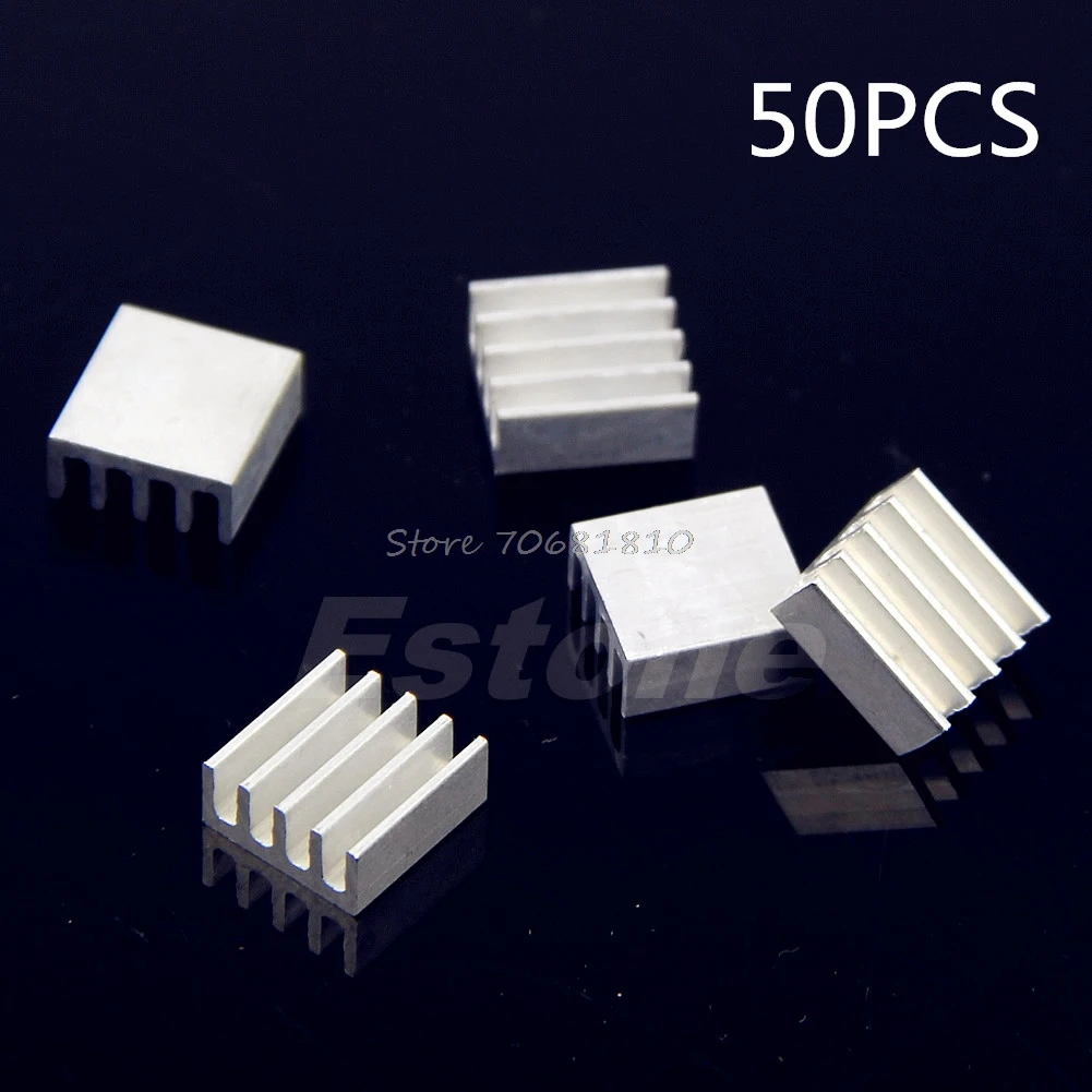 

50Pcs/lot 8.8x8.8x5mm High Quality Aluminum Heat Sink For LED Power Memory Chip IC Drop Shipping