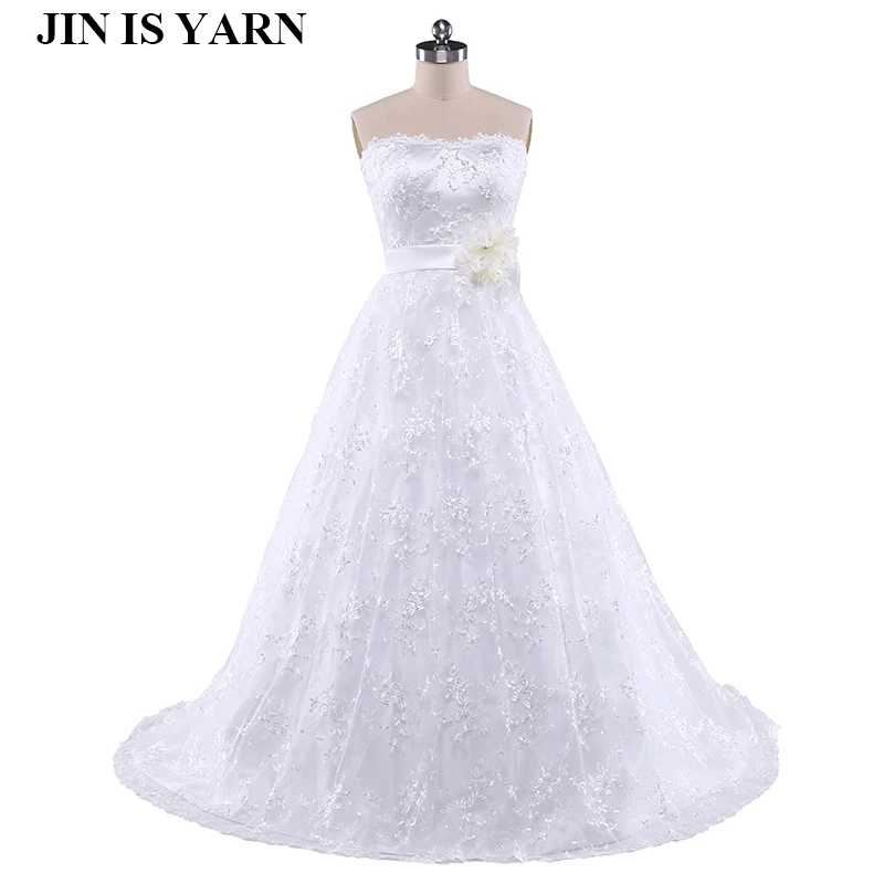 Вышитый корсет без бретелек белое цвета слоновой кости свадебные платья с