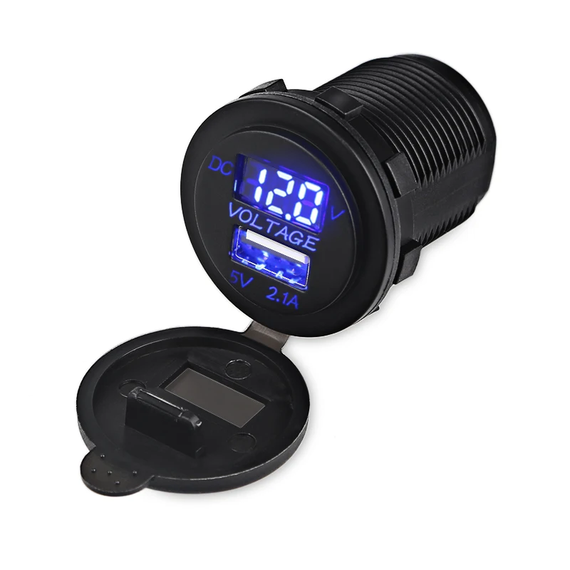 

12V 24V Car Voltage Meter Voltmeter USB Charger Socket Power Outlet Adapter USB Power Charger For Mobile Phone 3 Colors