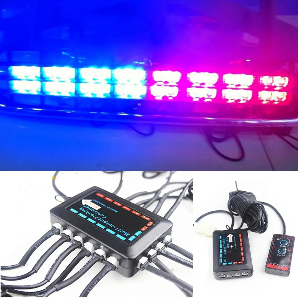 16 Светодиодный проблесковая вспышка автомобильный светильник с контроллером