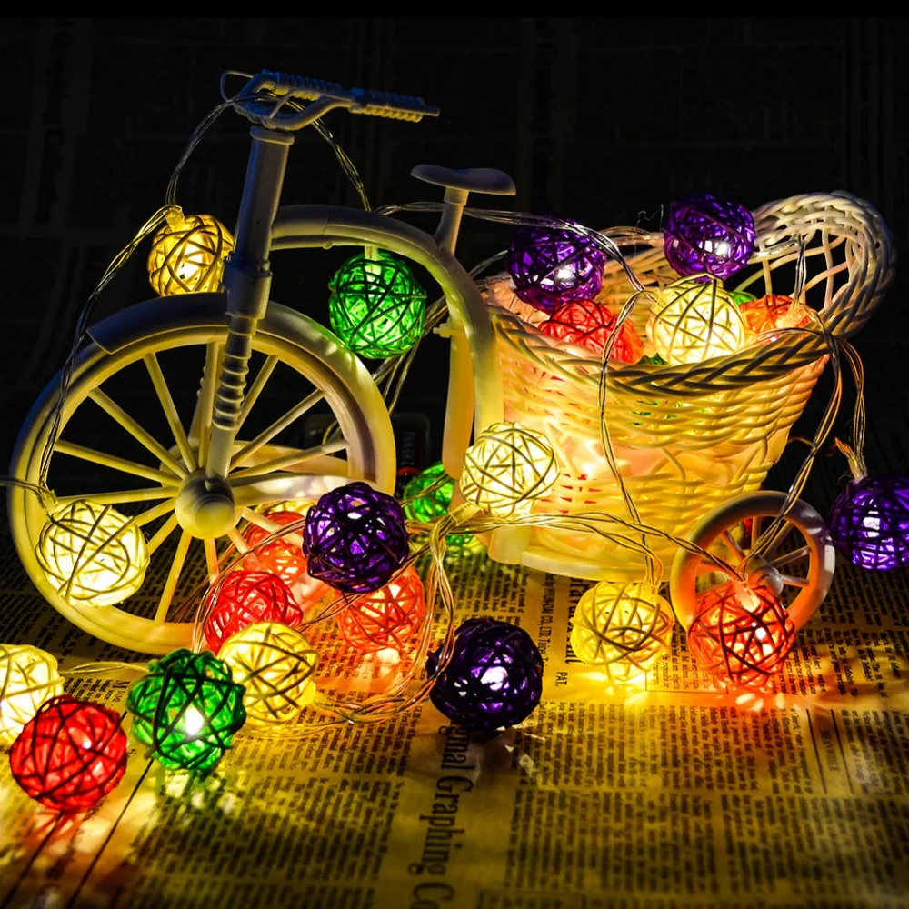 Lantern LED String Lights 20 Led Christmas Tree Fairy Indoor Paties Wedding Decorative Luces Multi Globe Light Lamp | Лампы и