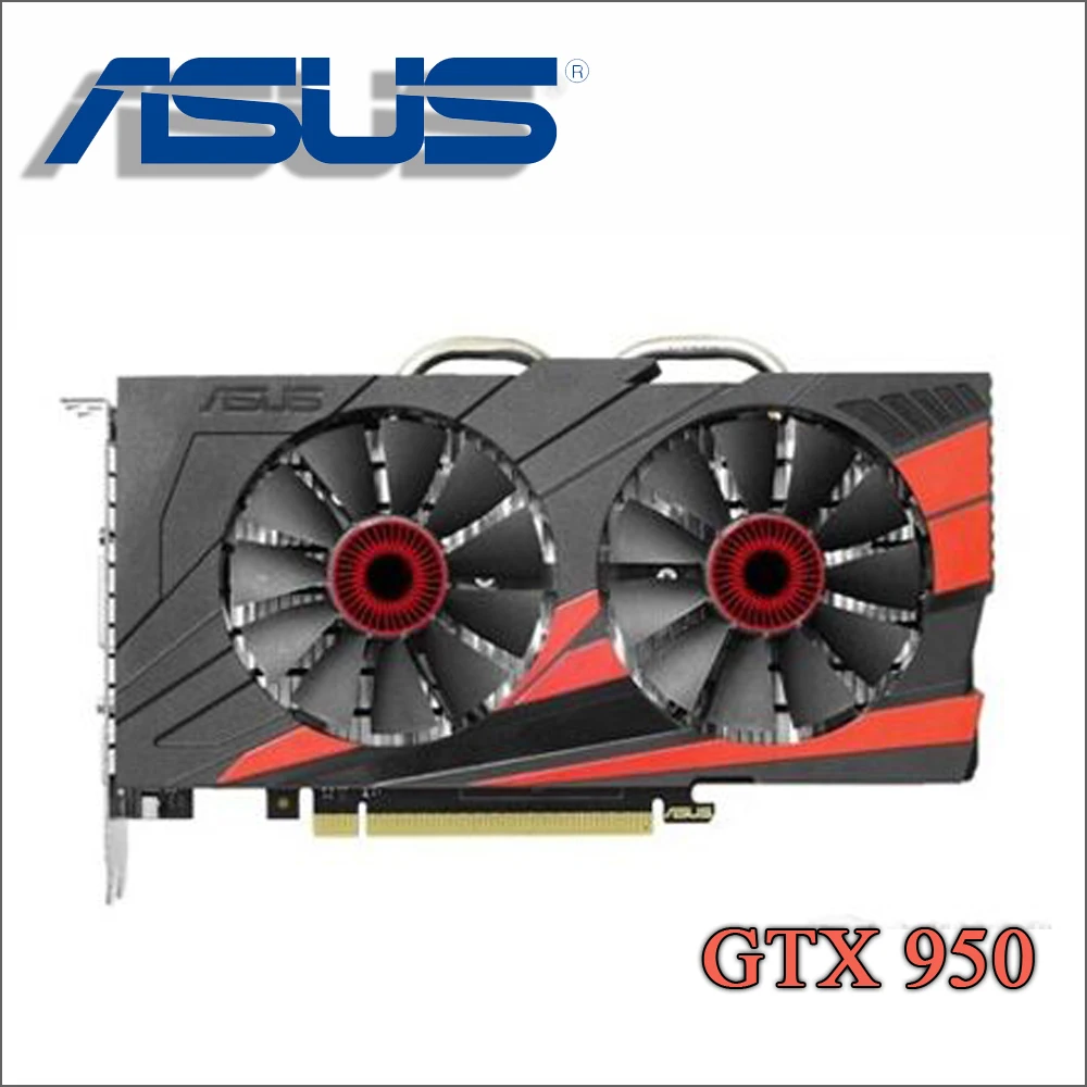 Б/у Видеокарта ASUS PC, оригинальная Видеокарта GTX 950, 2 Гб, 128 бит, GDDR5, видеокарты для nVIDIA, видеокарты VGA, Geforce GTX950, Hdmi, Dvi, игра