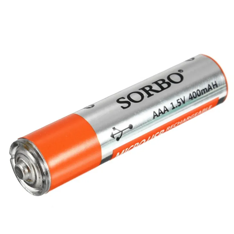 2 шт. SORBO 1 5 V 400mAh перезаряжаемая батарея AAA с 4 в зарядным кабелем для