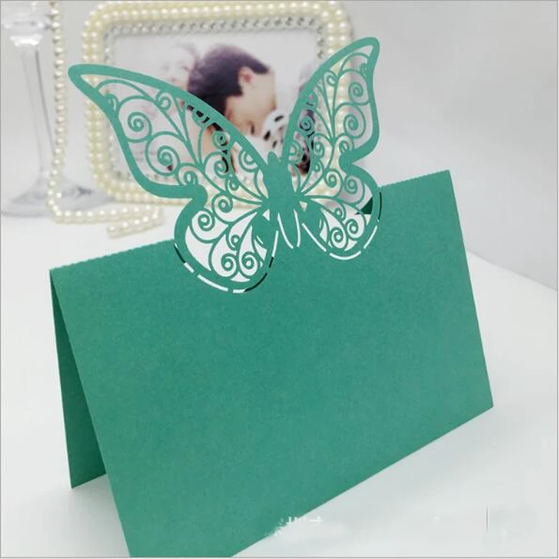 50 шт. лазерная резка бабочек настольный адрес имя сообщение Настройка карты