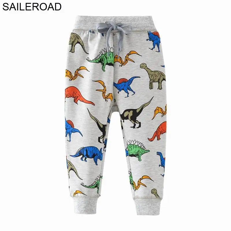 SAILEROAD 2-7лет мультфильм ленивый принт мальчик брюки осень дети мальчики шаровары для малышей полные детские брюки SAILEROAD 2-7let mul'tf - Цвет: 7076 same picture