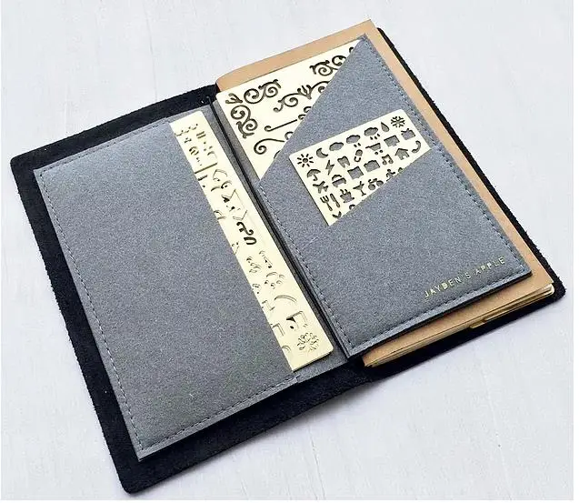 Kawaii Accessories Brass Drawing Templates Ruler Vintage Travel Arrow Bookmark Diary Function Metal Ruler Storage Bag - Цвет: Светло-серый