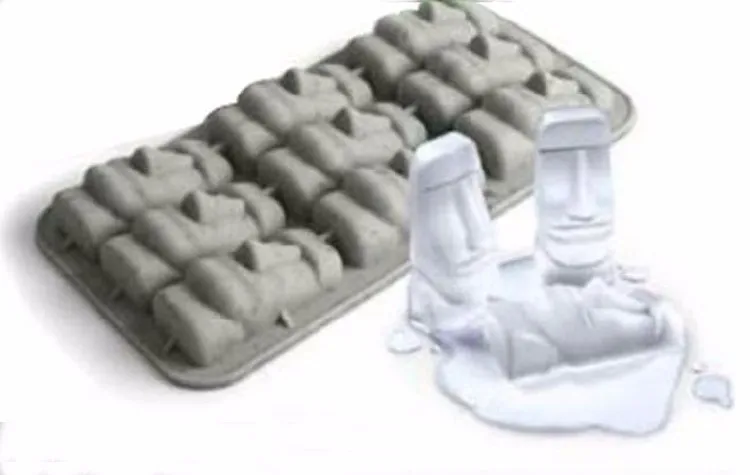 Moai каменные статуи, лоток для льда, производитель мороженого, DIY Форма для пудинга, желе, силиконовая форма, бар, вечерние напитки SQ227