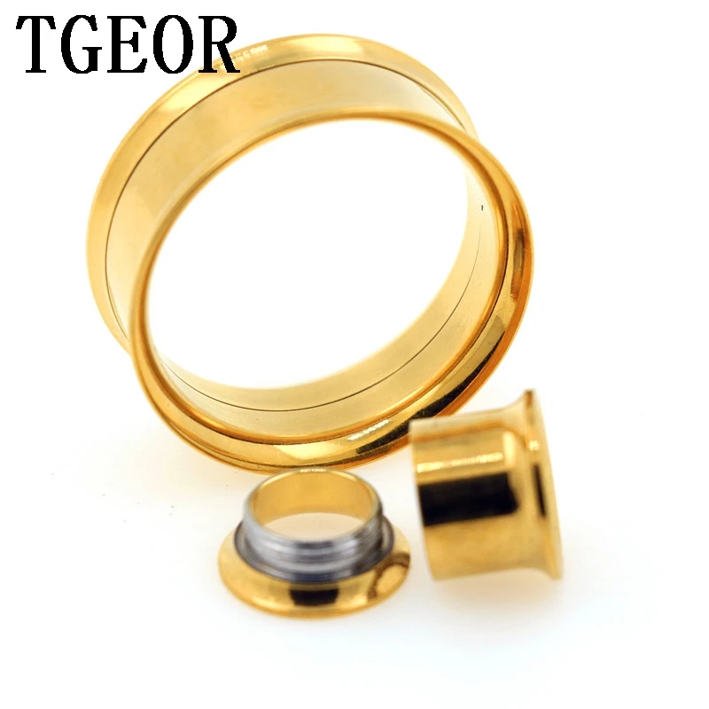 130 шт. туннели с титановым покрытием из нержавеющей стали|ear tunnel|flesh tunneldouble flare |