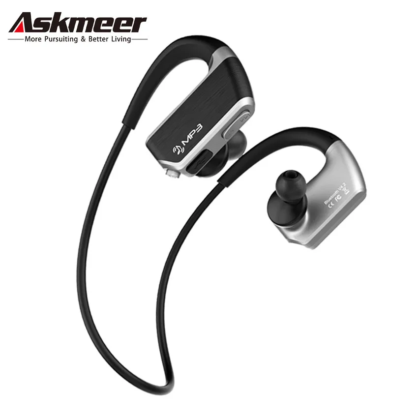 ASKMEER 8 ГБ mp3 плеер спортивные наушники беспроводные Bluetooth гарнитура с микрофоном