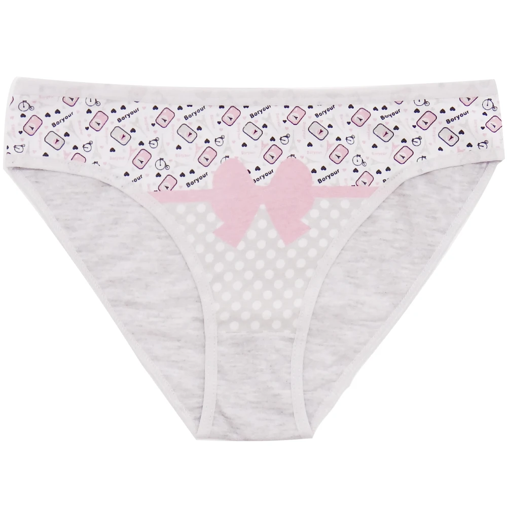 Комплект из 12 хлопковых женских трусов с цветочным принтом женское короткое