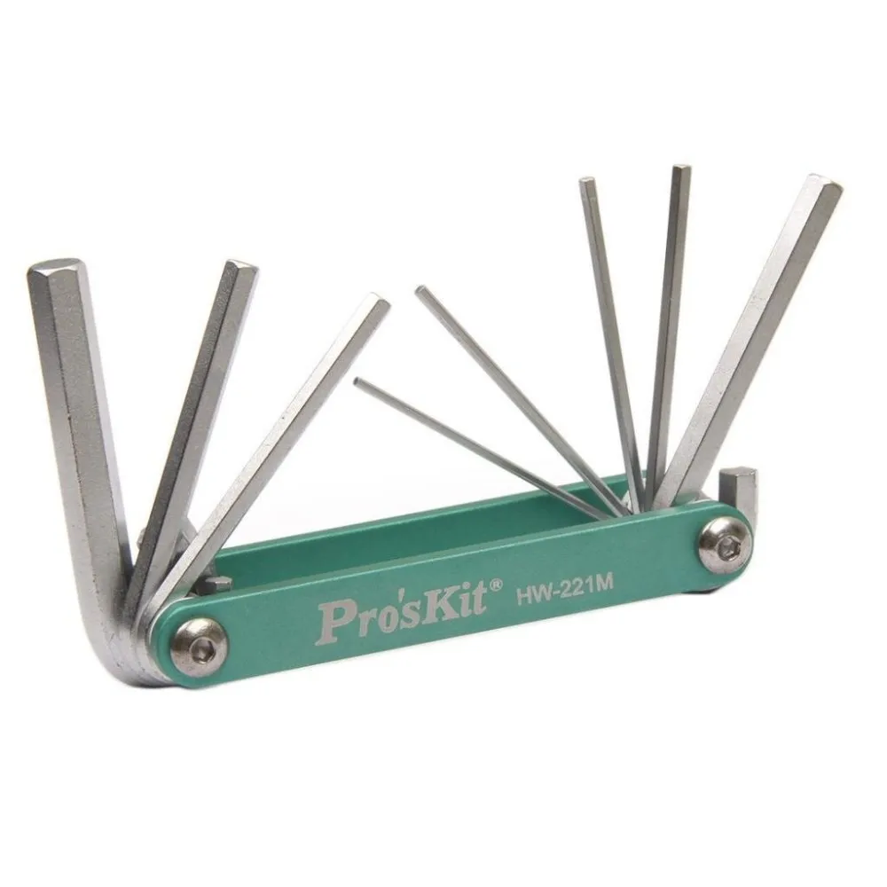 Набор шестигранных гаечных ключей Pro'sKit 100% оригинальный алюминиевый чехол 8 в 1