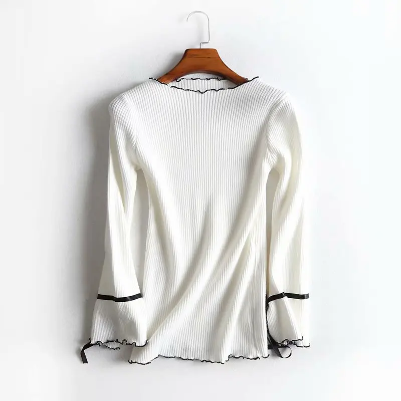 2019 Autumn Fashion New Women Sweater Long Sleeves Loose Bow Knitting Sweaters Female Pullover Jumper Tops | Женская одежда