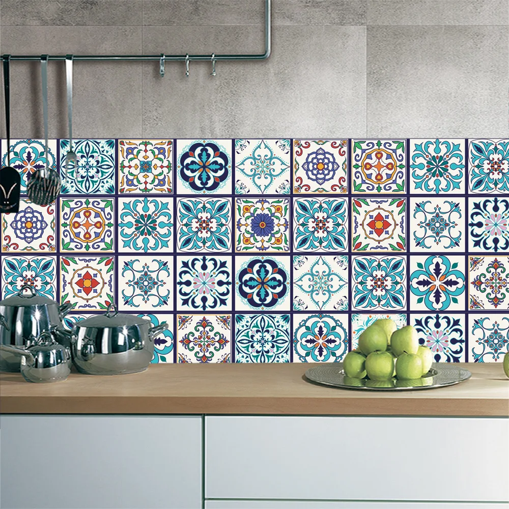 

Adesivo De Parede Real 2018 Wallpaer Vintage Arabian Tile Stickers Wall For Home Decoration Removable Sticker