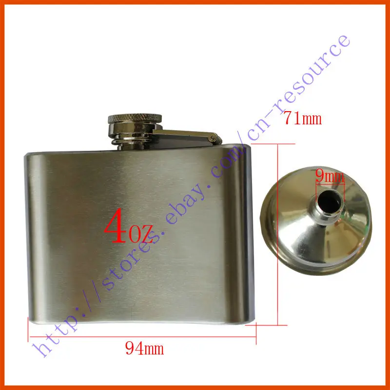 Новая плоская фляжка для спирта и ликера из нержавеющей стали + колпачок воронки 4