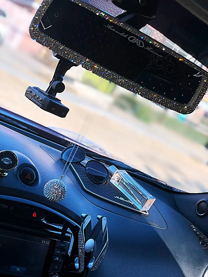 Алмазное зеркало заднего вида для салона автомобиля, украшение из горного хрусталя, Автомобильная крышка зеркала заднего вида, автомобильные аксессуары для девочек и женщин