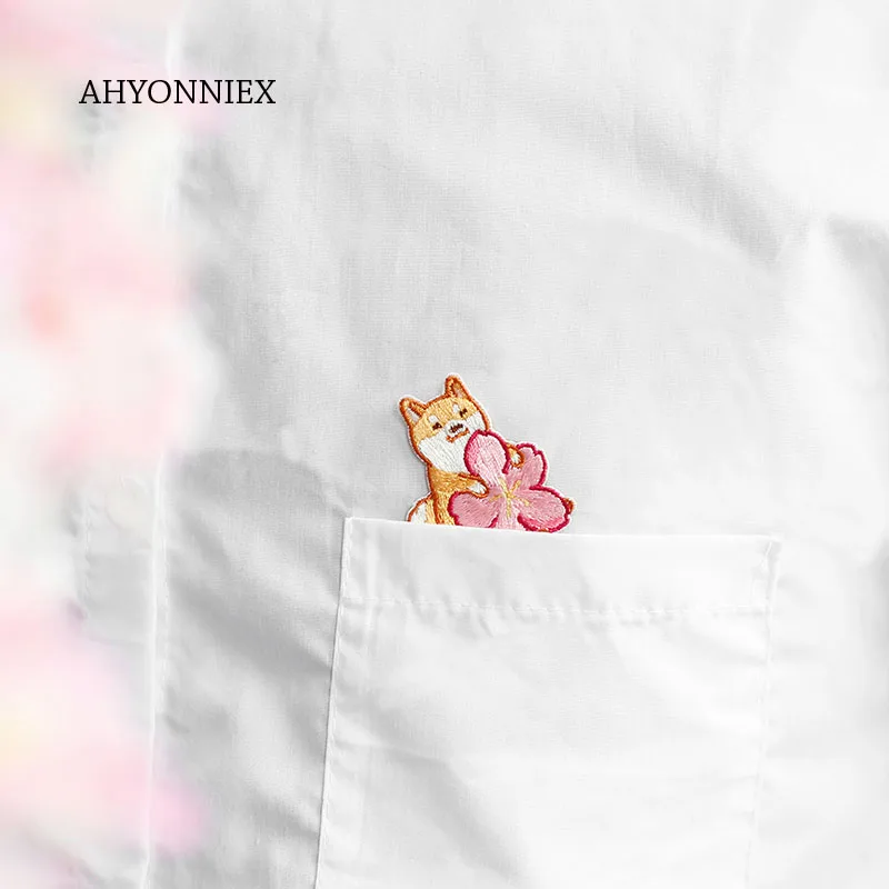 AHYONNIEX 1 шт. вишневая модель для сумок джинсы Сиба Кот кролик термоклейкие нашивки