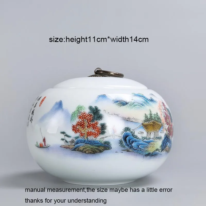 Китайский стиль Tieguanyin банка для хранения Искусство Цветочный узор печать банки