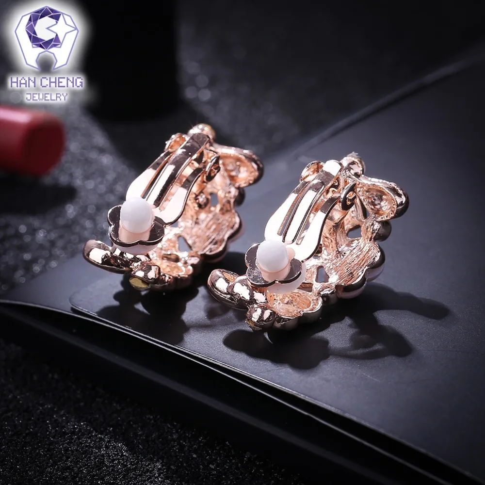 HanCheng новые серьги-клипсы с искусственным жемчугом и сердцем в винтажном стиле