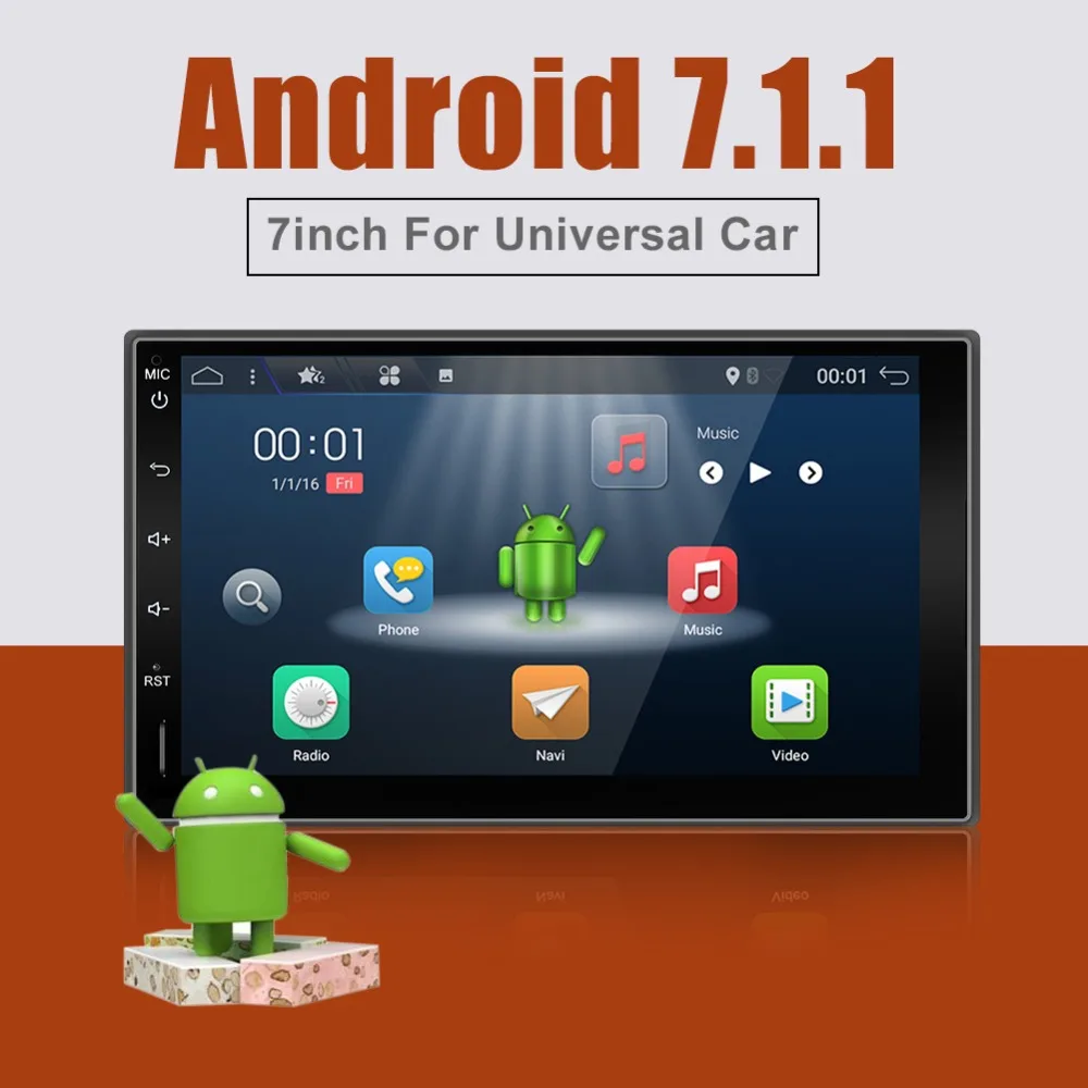 4 ядра 7 дюймов 2 Din Android 1 автомобильный аудио не DVD стерео радио GPS 3G WiFi навигация