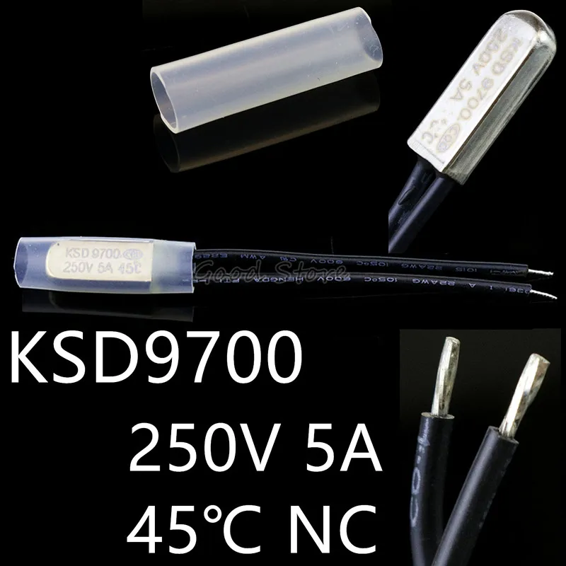 5 шт. KSD9700 NC 250 В 5A 45 градусный биметаллический дисковый переключатель температуры
