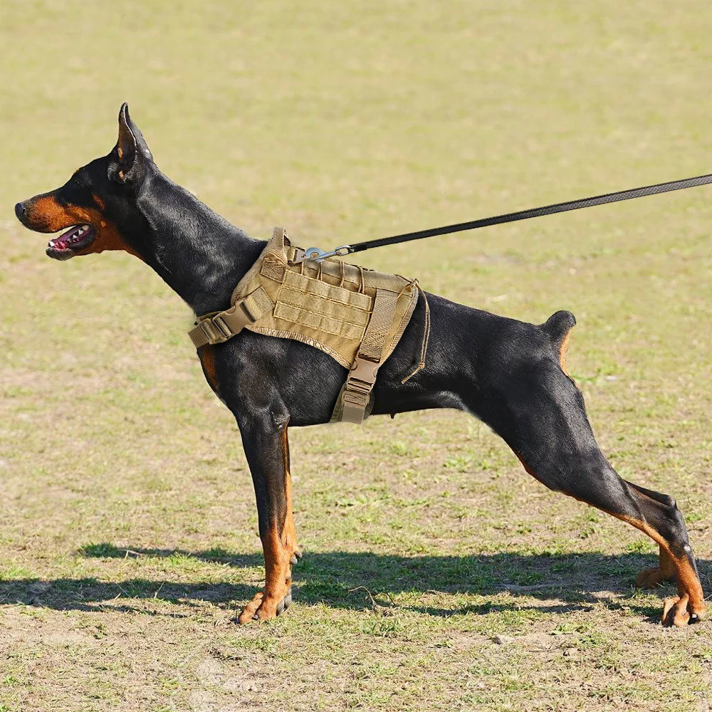 

Tactical Dog Harness Training Vest Military K9 Water Resistant Harness With Detachable Molle Pouches/Patches for Large Dogs