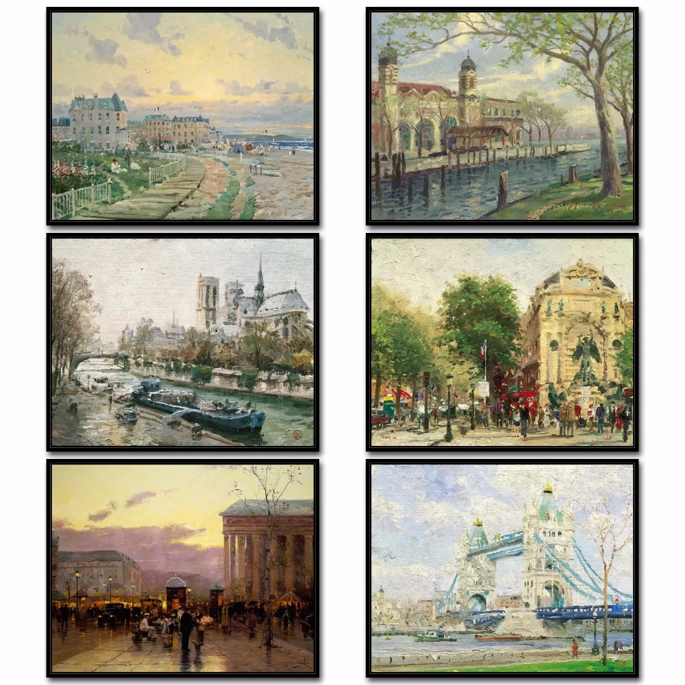 Thomas Kinkade Boardwalk 2 canvas painting Poster HD posters and prints Wall pictures for living room Home decor art photos | Дом и сад