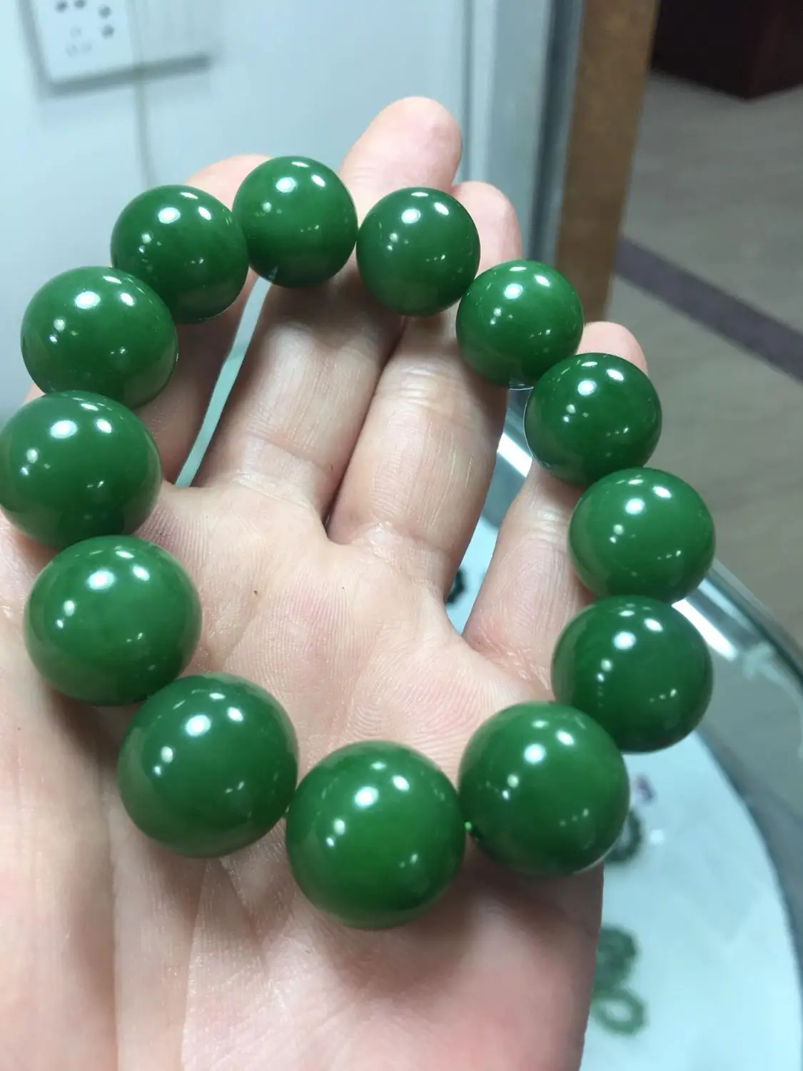 Натуральный WADA jasper 1 7 большой ручной шнурок 17 cl браслет четки Будды Бусины 13 мм