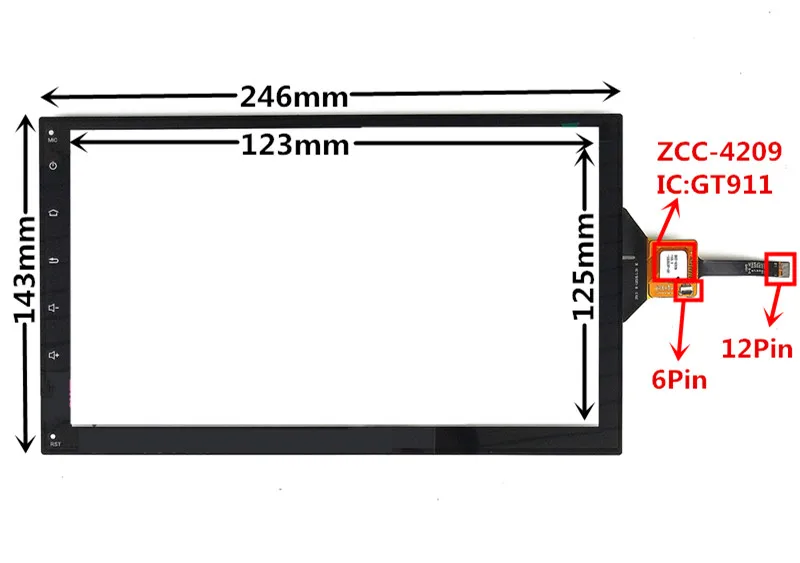 10,1 дюймовый емкостный сенсорный дигитайзер GT911 для Chevrolet автомобильный DVD GPS навигатор мультимедийный сенсорный экран панель Стекло