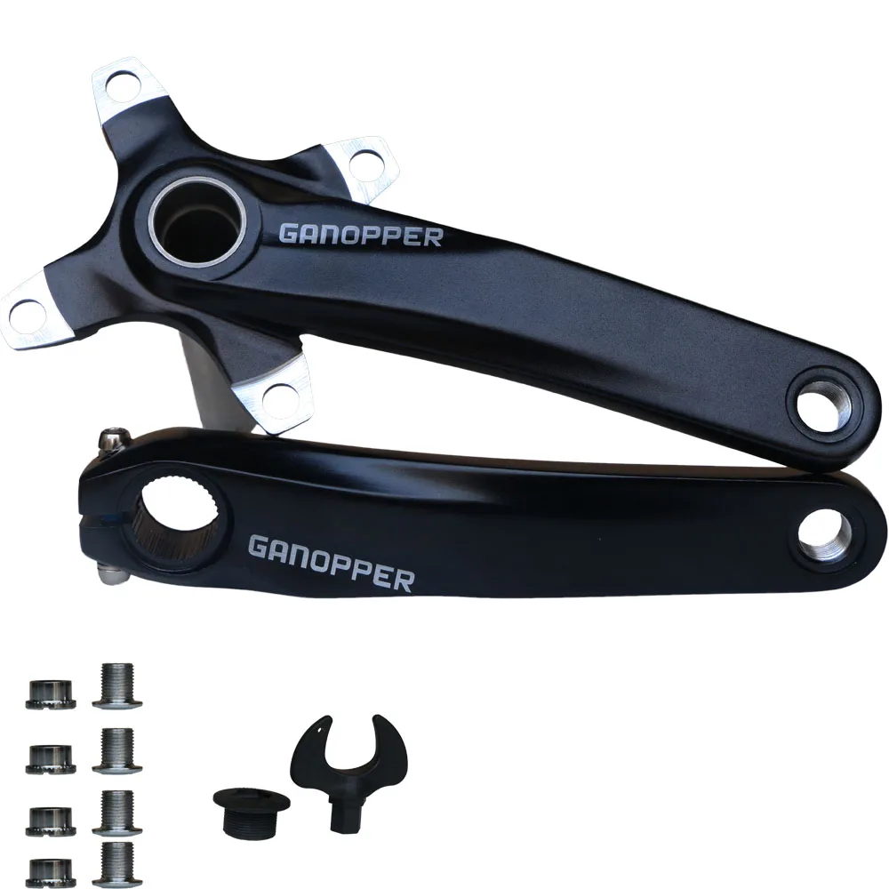 black crank 104BCD сплав алюминиевый дорожный горный велосипед 175 мм кривошипный костюм Звездочка набор 68BB складной велосипед ремонт для XT M610 M590 mtb части велосипеда - Цвет: black crank