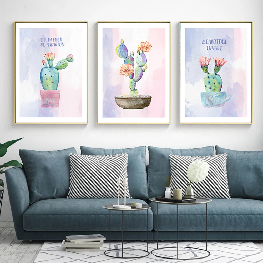 Космическая Настенная картина в скандинавском стиле красивые внутри растения