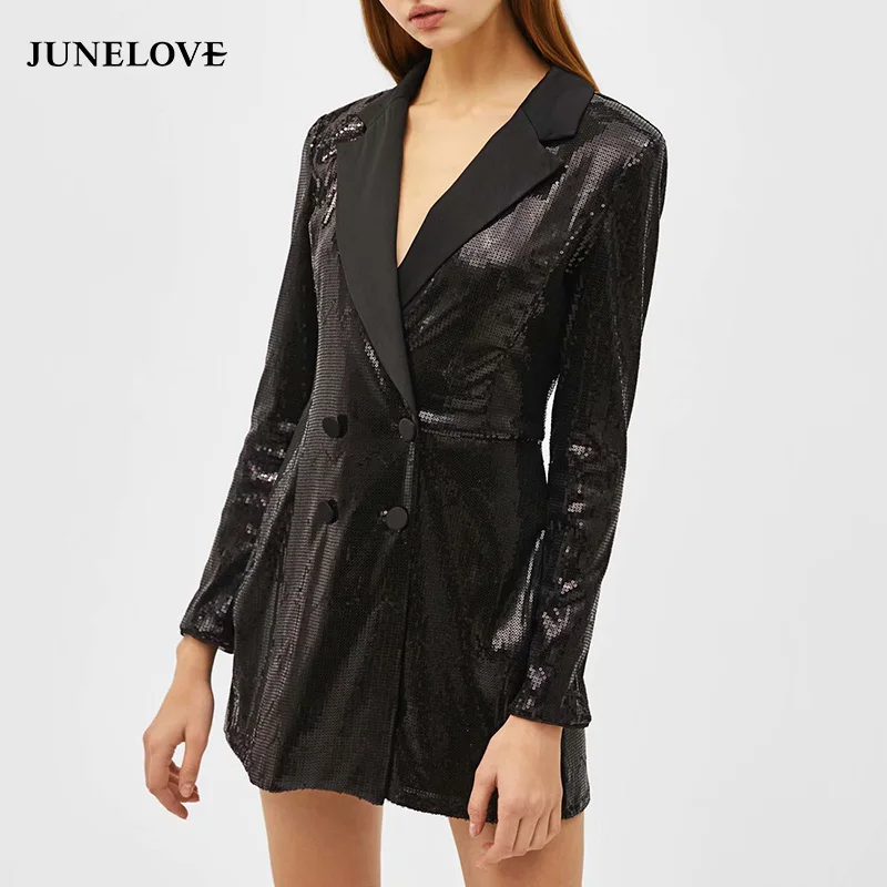 Женские блейзеры с длинным рукавом JuneLove винтажные офисные Свободные Лоскутные