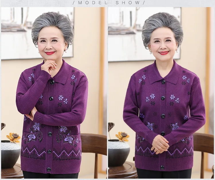 purple Женский модный свитер, Женское пальто, Весенняя осенняя куртка большого размера, женский кардиган, трикотажные изделия с цветами, свитер, пальто, женская одежда 569 - Цвет: purple