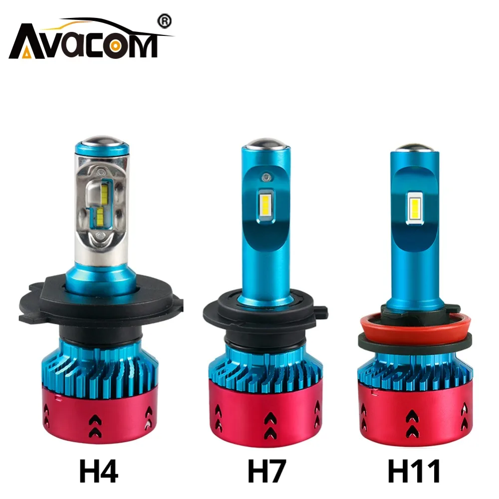 Avacom LED H7 H1 H4 ZES чип турбо вентилятор Автомобильные фары лампы 12V 24V 6500K белый 16000Lm