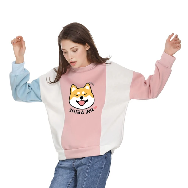 Женские толстовки Leasure Kawaii Shiba Inu Флисовые женские пуловеры с рисунком собаки
