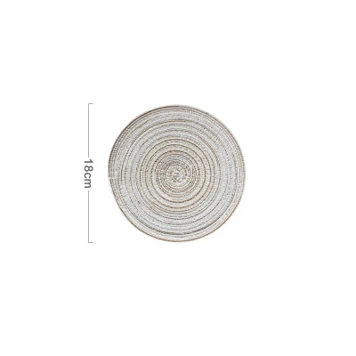 Beige 18cm Нордический круглый дизайн настольная подставка под стол рами изоляционная подставка подставки Твердые салфетки льняной нескользящий Настольный коврик для кухни, принадлежности - Цвет: Beige 18cm