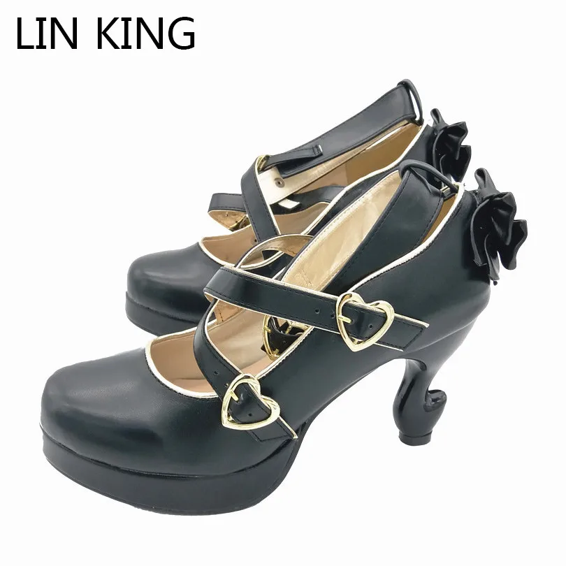 LIN KING/Дизайнерские Туфли на необычном каблуке в стиле Лолиты Женские