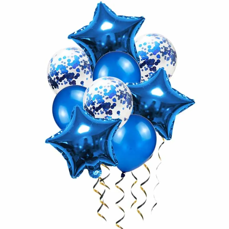 Синие шары воздушные шары Deco день рождения конфетти Baloon Star Baloon День Рождения украшения Детские шары для свадебного украшения XN